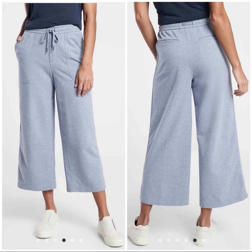Athleta Farallon Heathered Wide Leg Crop Sweatpants